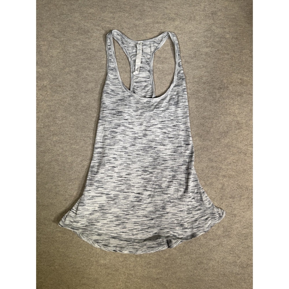 Lululemon Essential Tank Top Womens 6 Black White Tiger Space Dye Quick Drying‎